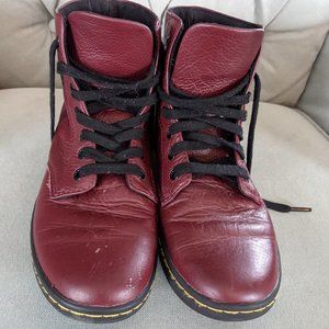 Doc Martens Red Leather Ankle Boots Size 7